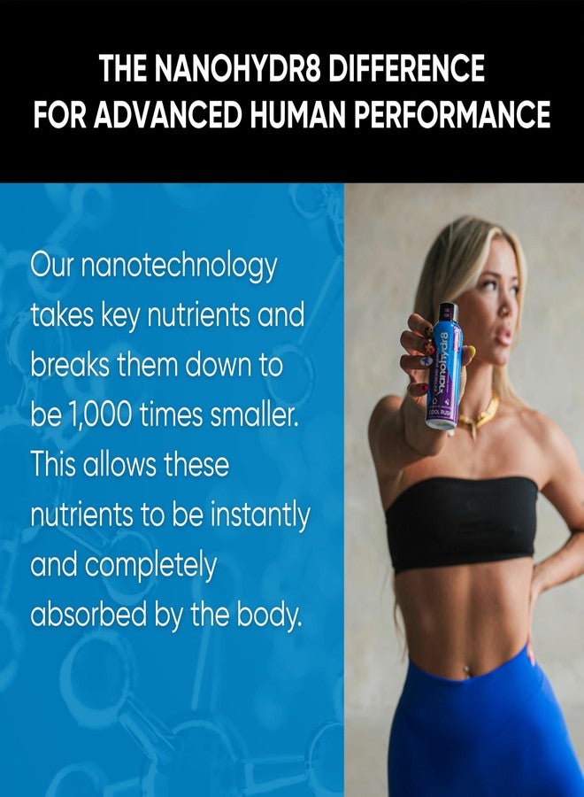 Nanohydr8 Workout Energy Drink with Nanotechnology for Fast Hydration and Electrolyte Recovery, 4 Ounce, Cool Rush Extreme 12 Pack - Image 3